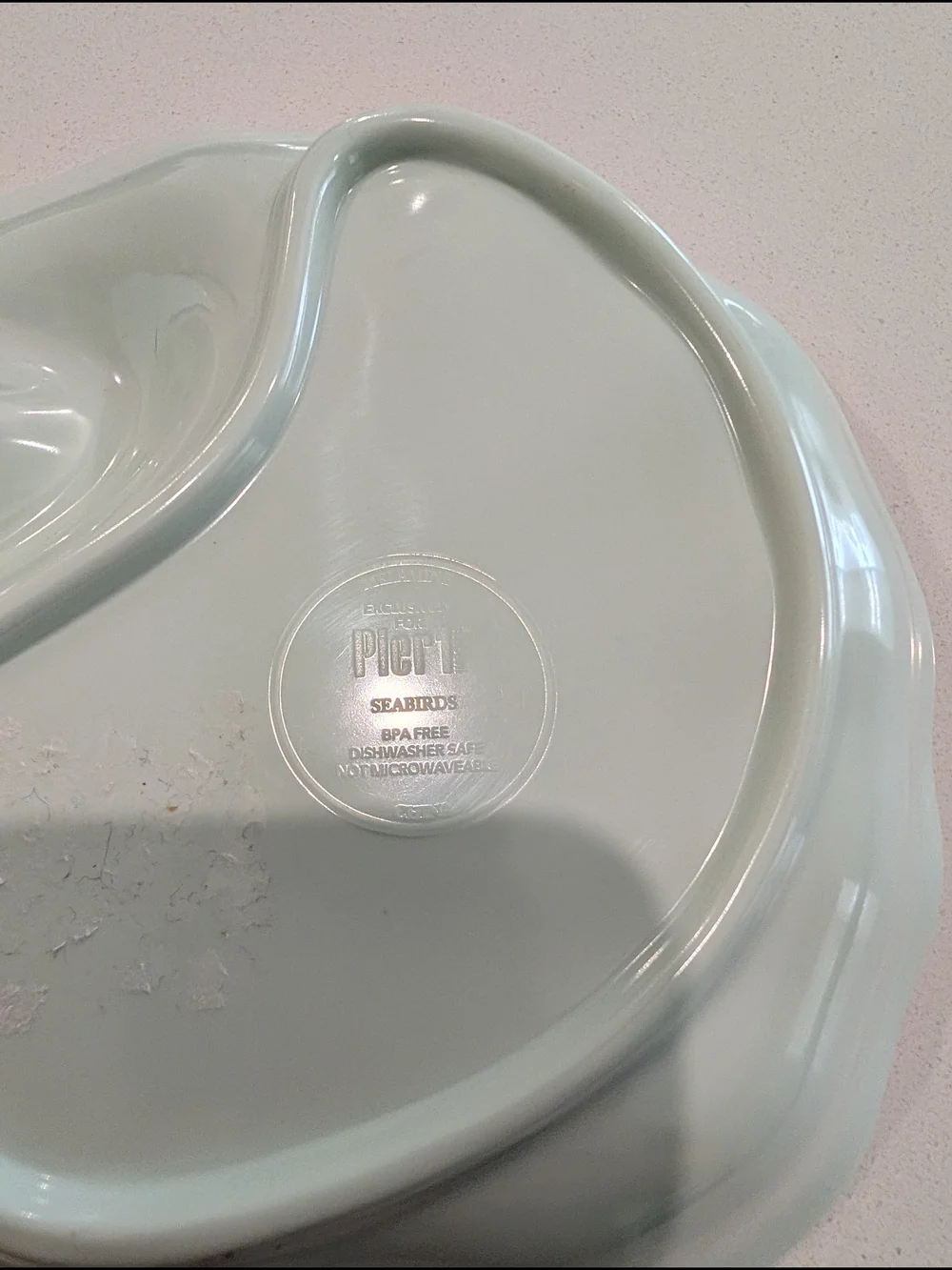 Pier 1 Imports Seabirds divided serving dish Coastal Melamine Platter Teal